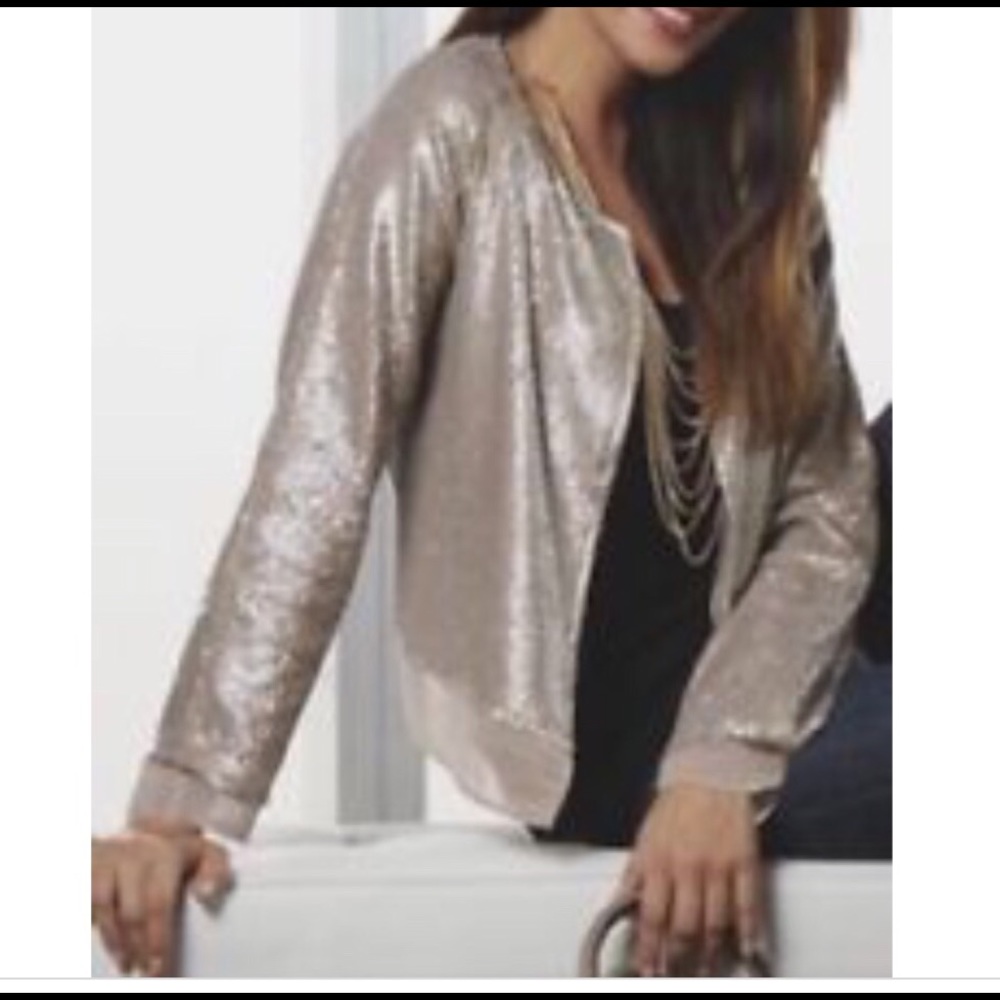 Sequin baseball jacket